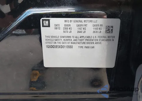 2013 Cadillac Cts Luxury from USA, damaged, VIN 1G6DG5E5XD0113560